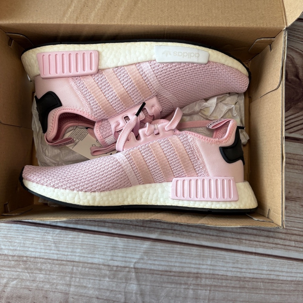 Adidas NMD R1 in Pink and White. New in box